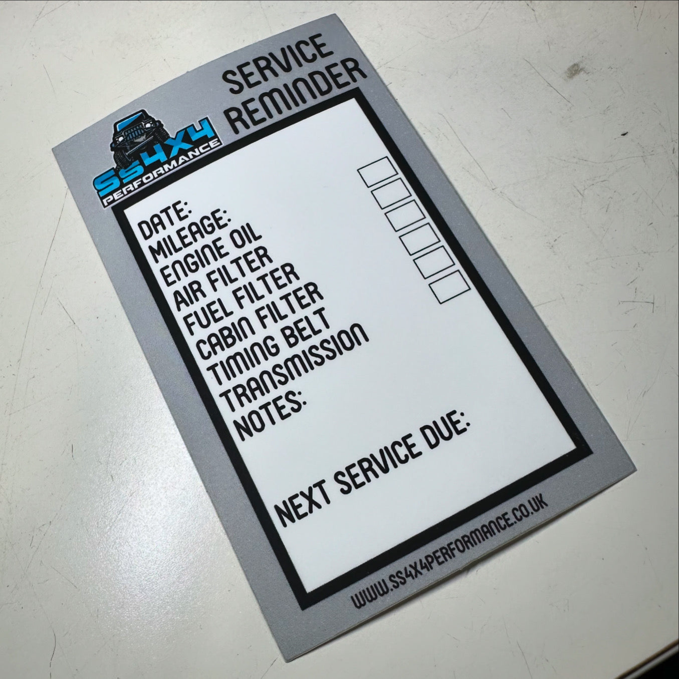 SS 4x4 Performance Service Sticker